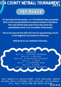 U14 NETBALL COUNTY CHAMPIONS 2023